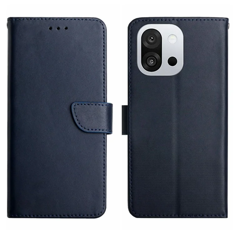 For OnePlus 13T 5G Case Genuine Cow Leather Phone Cover Nappa Texture - Blue