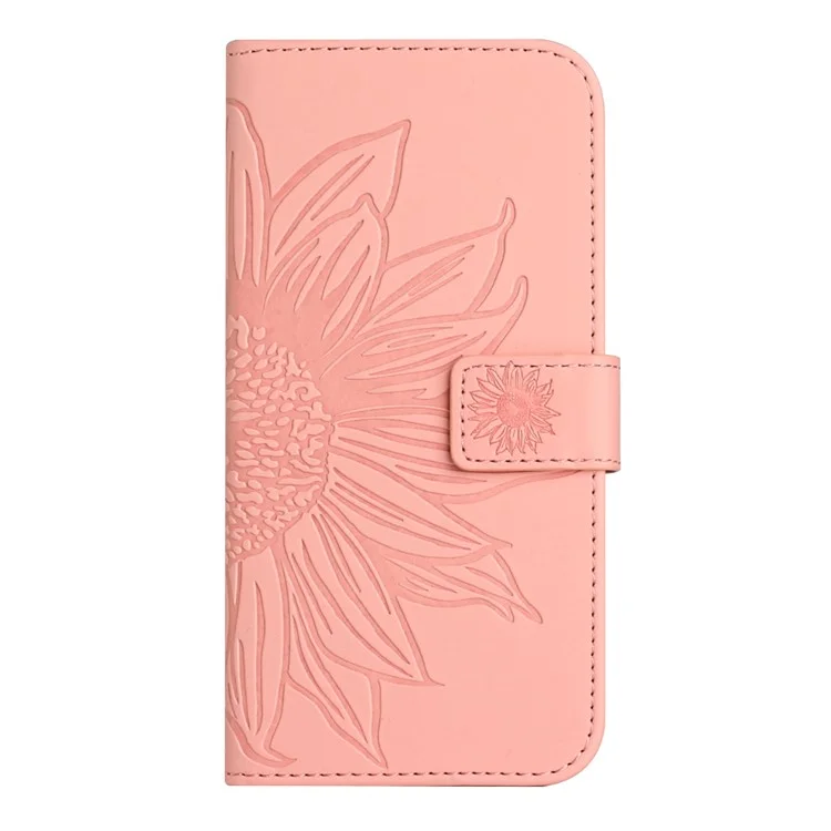 For OnePlus 13T 5G Case Sunflower Imprint Leather Wallet Phone Cover with Wrist Strap - Pink
