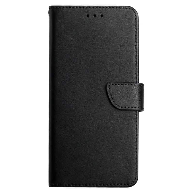 For TCL 60 NxtPaper 4G Case Genuine Cow Leather Phone Cover Nappa Texture - Black
