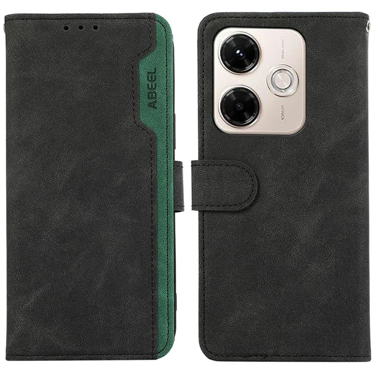 Capa ABEEL para Xiaomi Redmi 13x 4G com Bloqueio RFID - Couro Mesclado em Preto