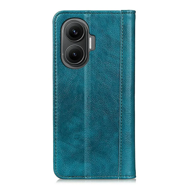 Funda tipo cartera de cuero con textura de lichi para Xiaomi Redmi Turbo 4 Pro 5G / Poco F7 5G, con soporte - Verde