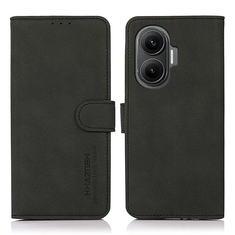 KHAZNEH pour Xiaomi Redmi Turbo 4 Pro 5G / Poco F7 5G Étui portefeuille en cuir PU Support Housse de téléphone - Noir