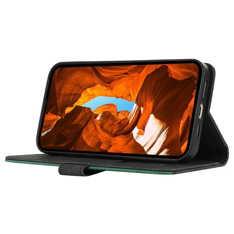 ABEEL Para Xiaomi Redmi Turbo 4 Pro 5G / Poco F7 5G Funda Cubierta de Teléfono de Cuero con Empalme de Color Bloqueo RFID - Negro