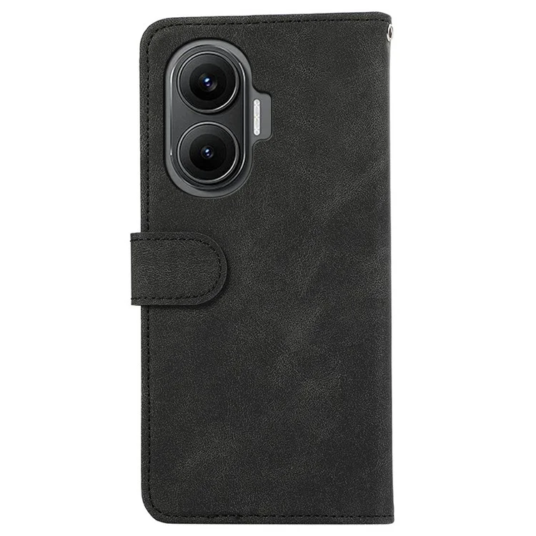 ABEEL Para Xiaomi Redmi Turbo 4 Pro 5G / Poco F7 5G Funda Cubierta de Teléfono de Cuero con Empalme de Color Bloqueo RFID - Negro