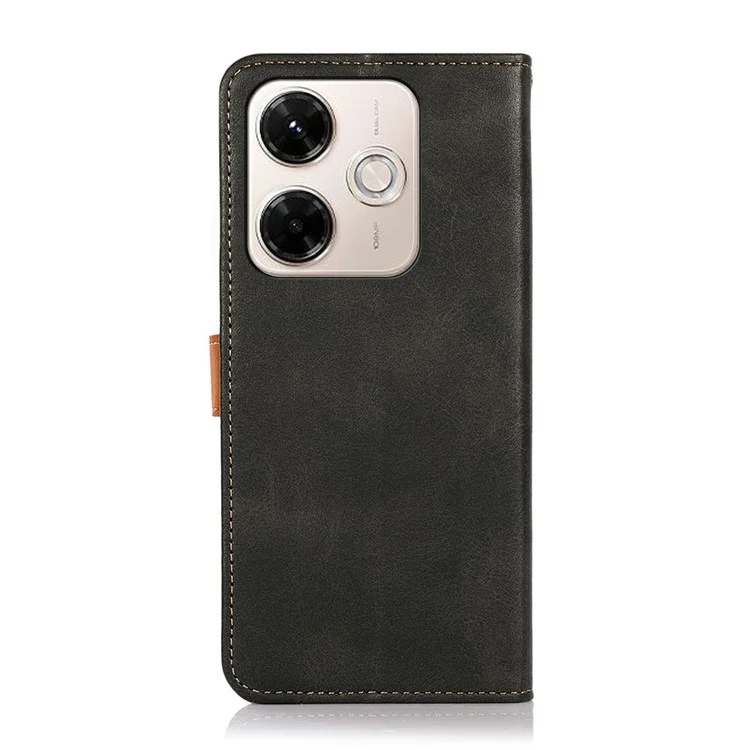 KHAZNEH Para Xiaomi Redmi 13x 4G Capa de Carteira para Celular com Suporte, Couro Flip Cover - Preto