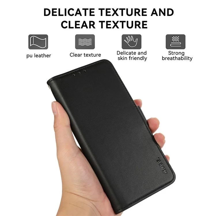 Para Xiaomi Redmi Turbo 4 Pro 5G / Poco F7 5G Capa com Bloqueio RFID Flip de Couro - Preto