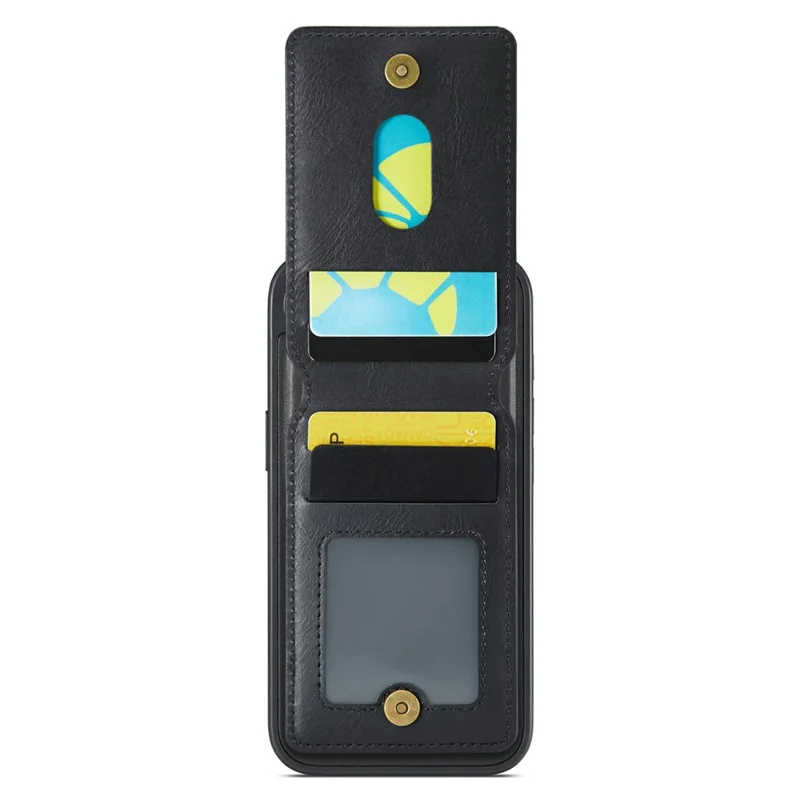 MAGKING K1 Series For iPhone 17e / 16e Magnetic Case PC + TPU + PU Phone Cover with Card Holder - Black