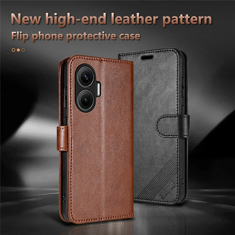 AZNS Per Xiaomi Redmi Turbo 4 Pro 5G / Poco F7 5G Cover Custodia in pelle PU antiscivolo Portafoglio Protezione dello schermo - Marrone