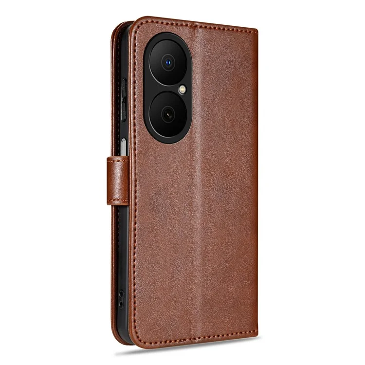 AZNS For Huawei Enjoy 80 Case Anti-Scratch PU Leather Stand Wallet Phone Cover - Brown