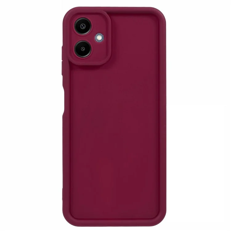 For Samsung Galaxy A06 5G Case Grooved Design TPU Anti Slip Phone Cover - Red