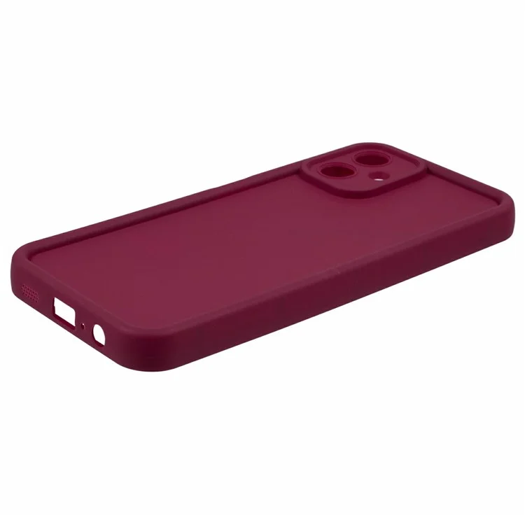 For Samsung Galaxy A06 5G Case Grooved Design TPU Anti Slip Phone Cover - Red
