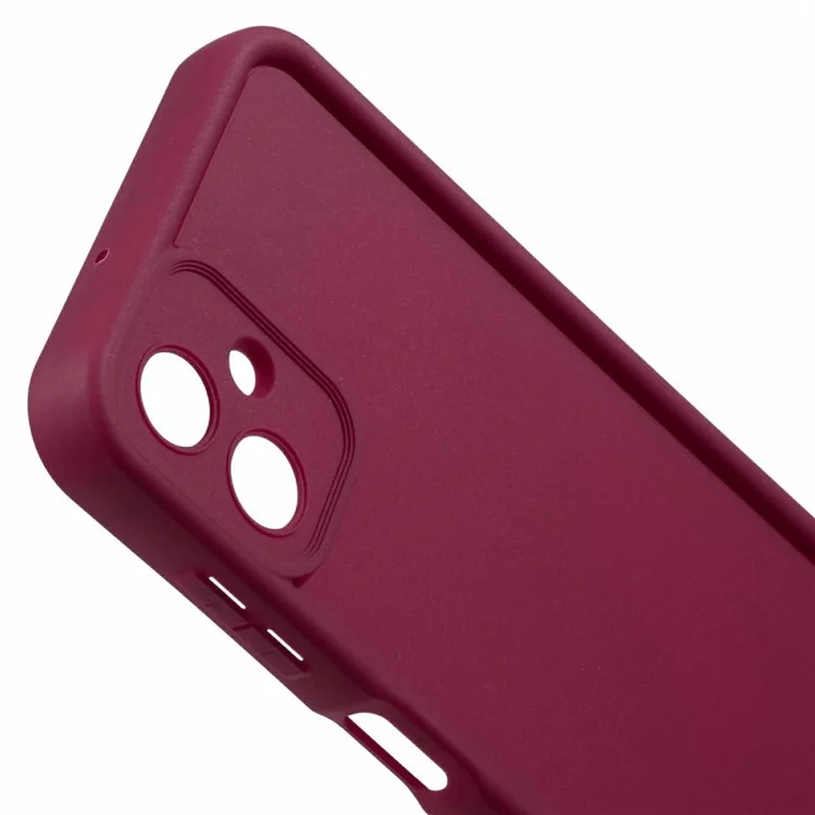 For Samsung Galaxy A06 5G Case Grooved Design TPU Anti Slip Phone Cover - Red