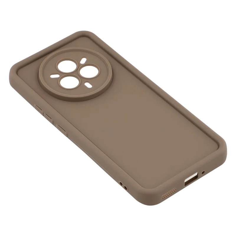 Foam Realme 14 Pro 5G hoesje met groefdesign TPU anti-slip telefoonhoes - Bruin