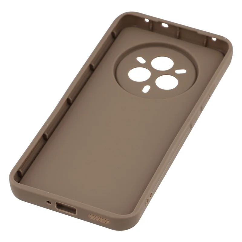 Foam Realme 14 Pro 5G hoesje met groefdesign TPU anti-slip telefoonhoes - Bruin