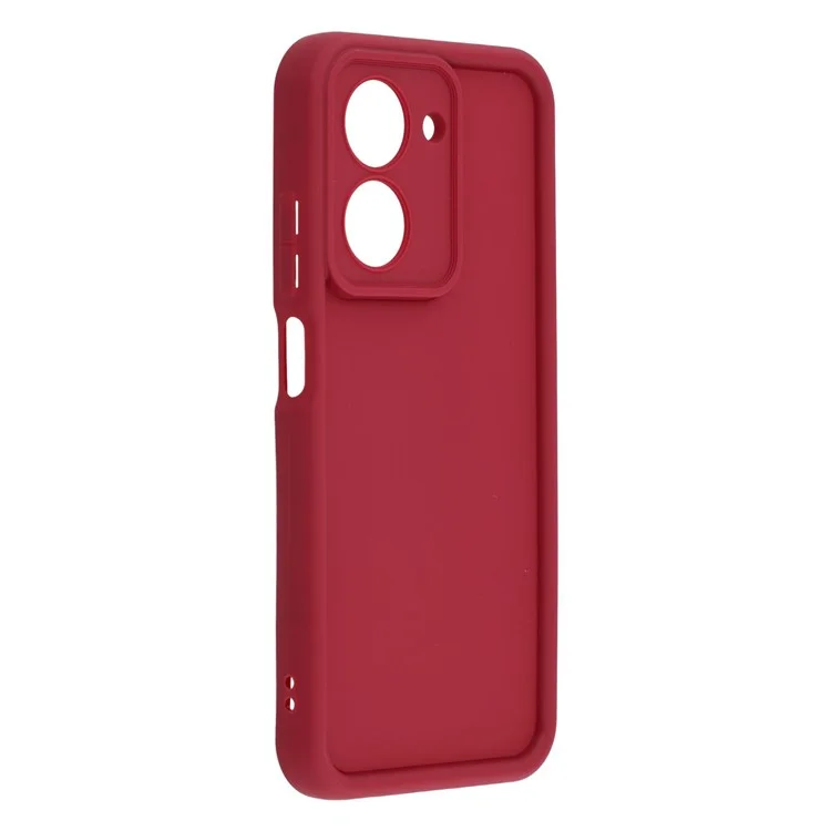 Capa de TPU para Xiaomi Redmi A5 4G (171,7mm) / Poco C71 4G com Design Estriado Antiderrapante - Vermelho