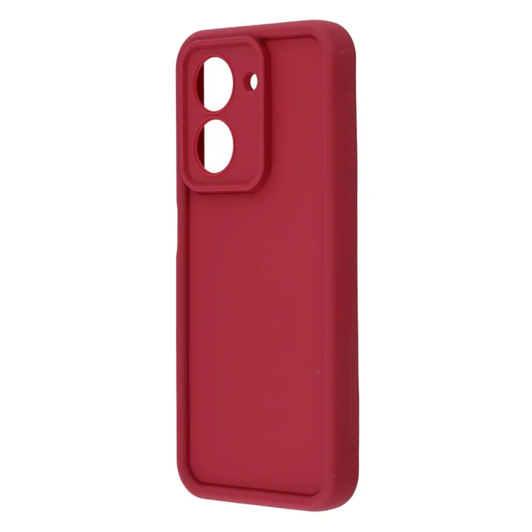 Capa de TPU para Xiaomi Redmi A5 4G (171,7mm) / Poco C71 4G com Design Estriado Antiderrapante - Vermelho