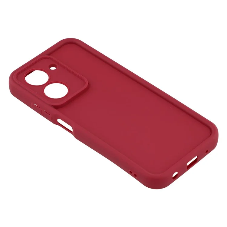 Capa de TPU para Xiaomi Redmi A5 4G (171,7mm) / Poco C71 4G com Design Estriado Antiderrapante - Vermelho