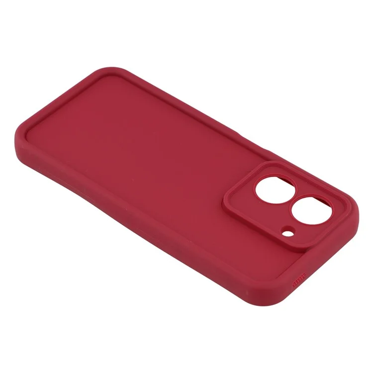 Capa de TPU para Xiaomi Redmi A5 4G (171,7mm) / Poco C71 4G com Design Estriado Antiderrapante - Vermelho
