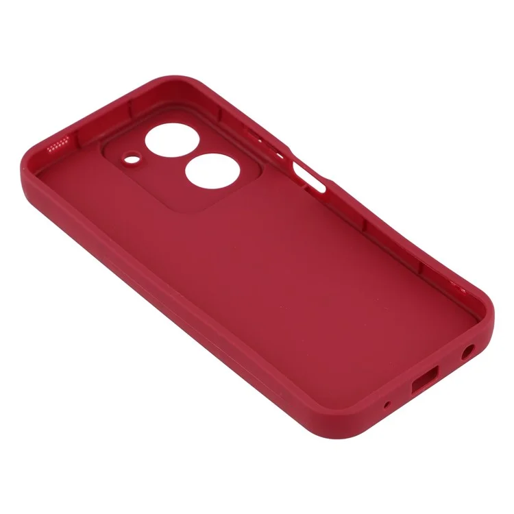 Capa de TPU para Xiaomi Redmi A5 4G (171,7mm) / Poco C71 4G com Design Estriado Antiderrapante - Vermelho