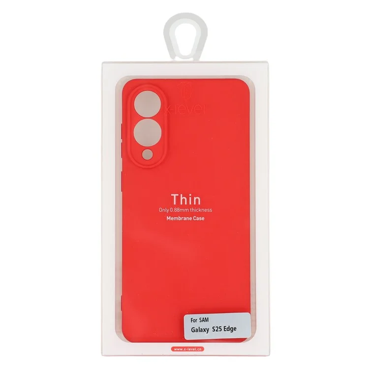 Funda X-LEVEL para Samsung Galaxy S25 Edge de TPU Suave con Revestimiento de Fibra Antiarañazos - Rojo