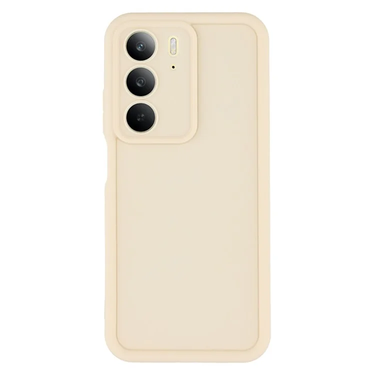 For Realme C75 4G Case Grooved Design TPU Anti Slip Phone Cover - Beige