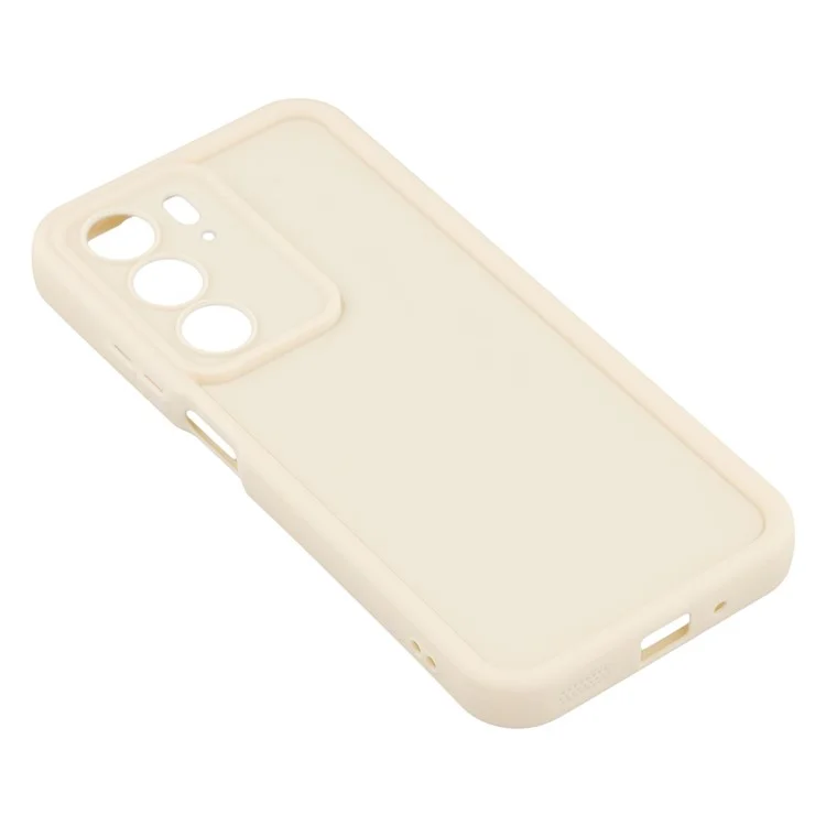 For Realme C75 4G Case Grooved Design TPU Anti Slip Phone Cover - Beige