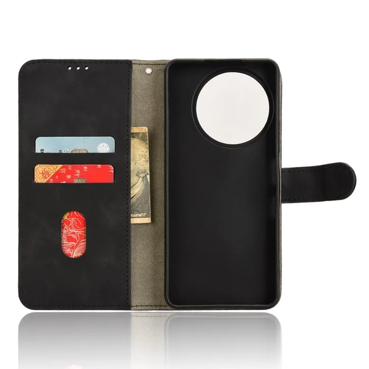 TCL 60 XE Lederetui Hautgefühl Stoßfest Wallet Flip Handyhülle - Schwarz