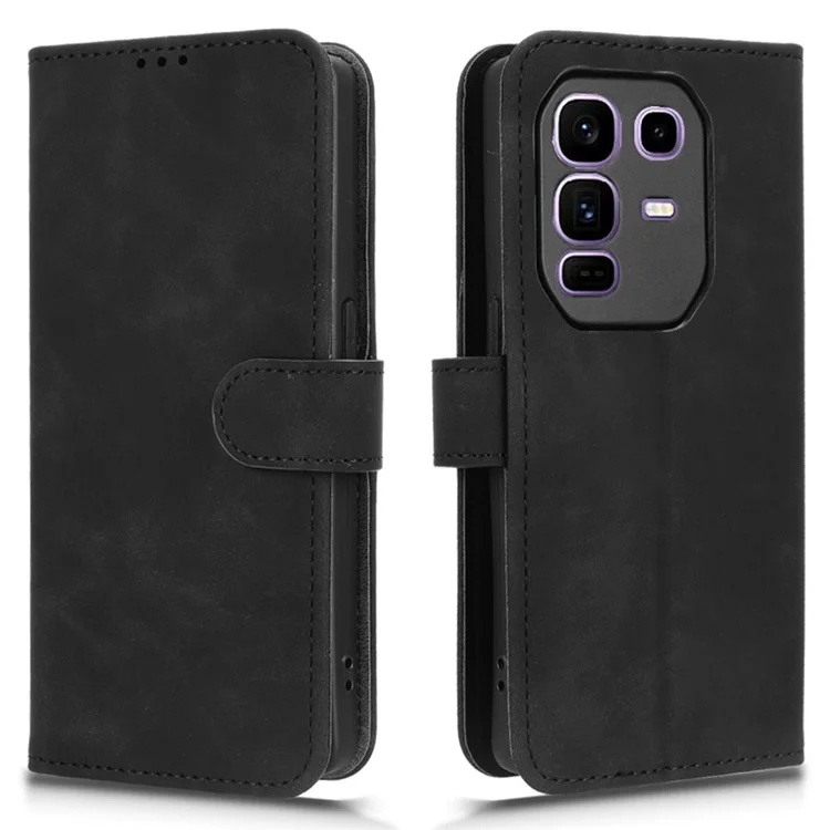 Per Infinix Note 50 Pro+ 5G Custodia in Pelle Effetto Morbido Antiurto Portafoglio Flip Cover Telefono - Nero