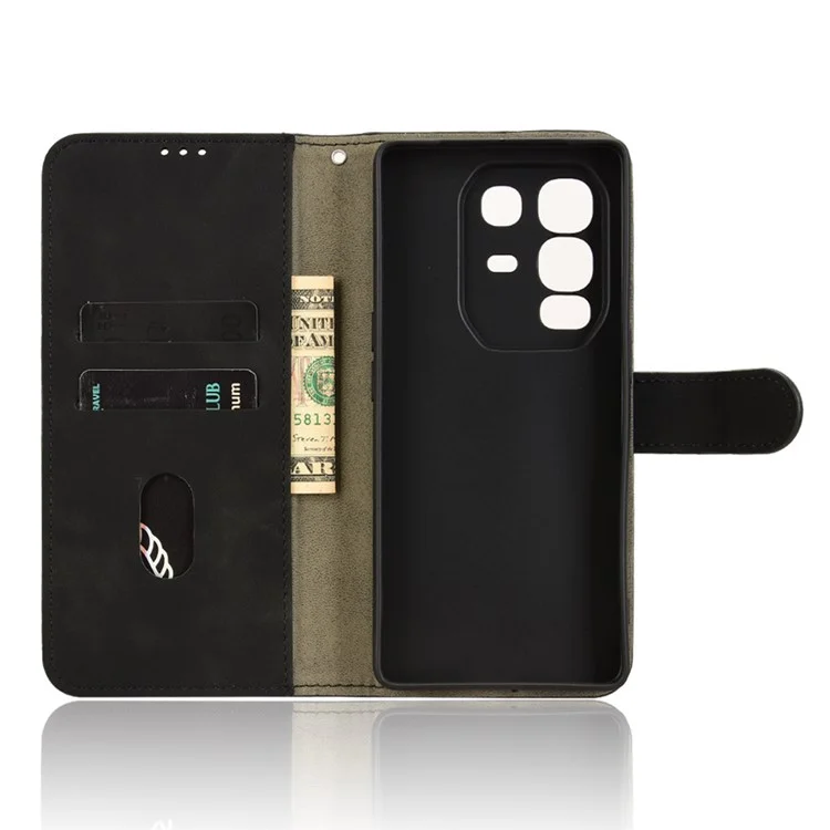 Per Infinix Note 50 Pro+ 5G Custodia in Pelle Effetto Morbido Antiurto Portafoglio Flip Cover Telefono - Nero