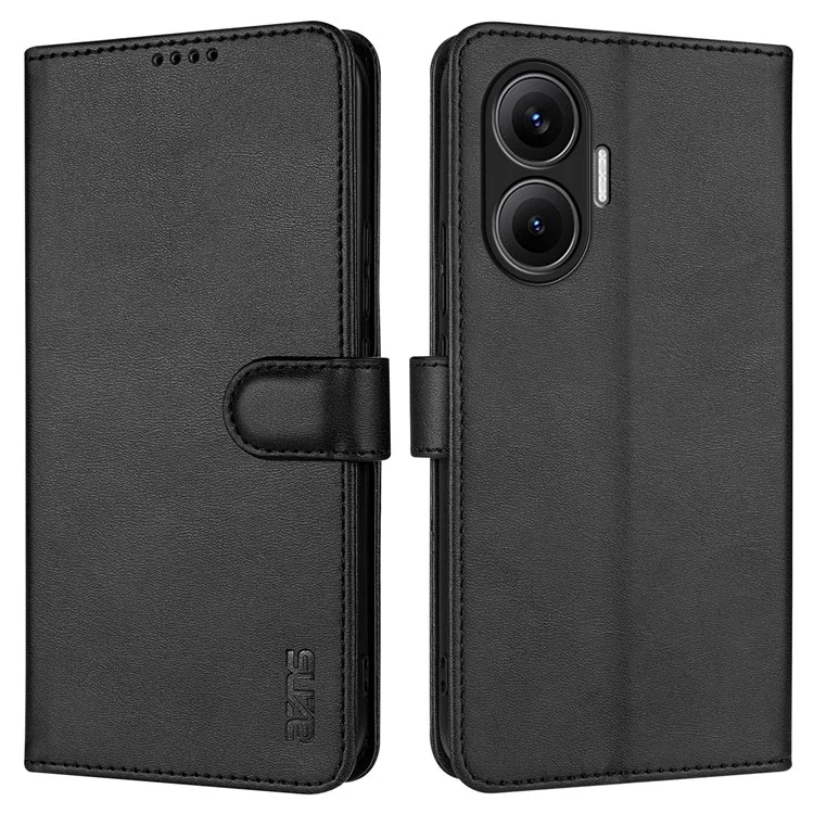 AZNS For Xiaomi Redmi Turbo 4 Pro 5G  /  Poco F7 5G Case PU Leather Wallet Phone Cover - Black