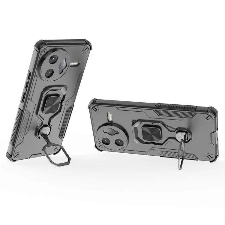 For Xiaomi Redmi K80 Pro 5G / Poco F7 Ultra 5G Case Rotatable Ring Kickstand PC + TPU Shockproof Phone Cover - Black