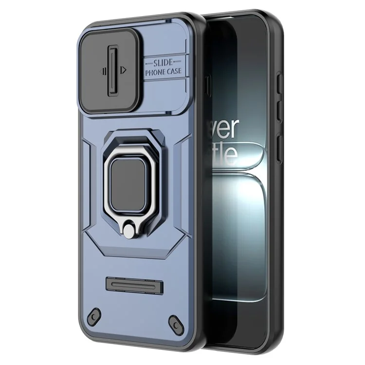 Funda para OnePlus 13T 5G PC + TPU con soporte Protector de teléfono con tapa para lente - Azul