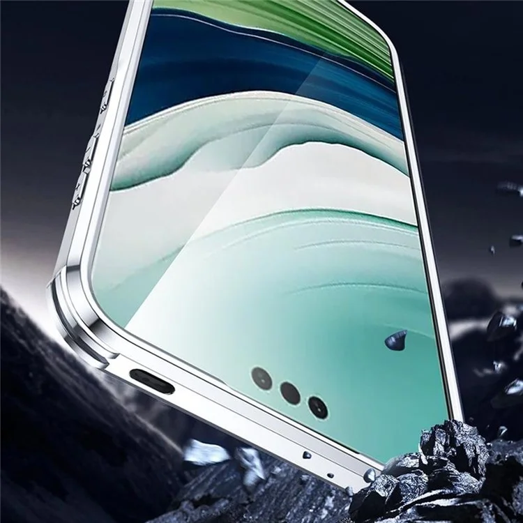 Für Huawei Mate 60 Pro+ / 60 Pro Handyhülle Stoßfest TPU PC Rückseite mit Objektivständer - Schwarz