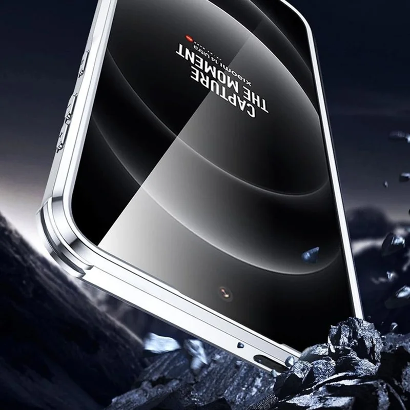 For Xiaomi 14 Ultra Phone Case Shockproof TPU PC Back Cover with Lens Kickstand - Black