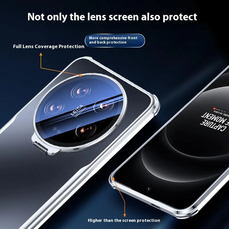 For Xiaomi 14 Ultra Phone Case Shockproof TPU PC Back Cover with Lens Kickstand - Black