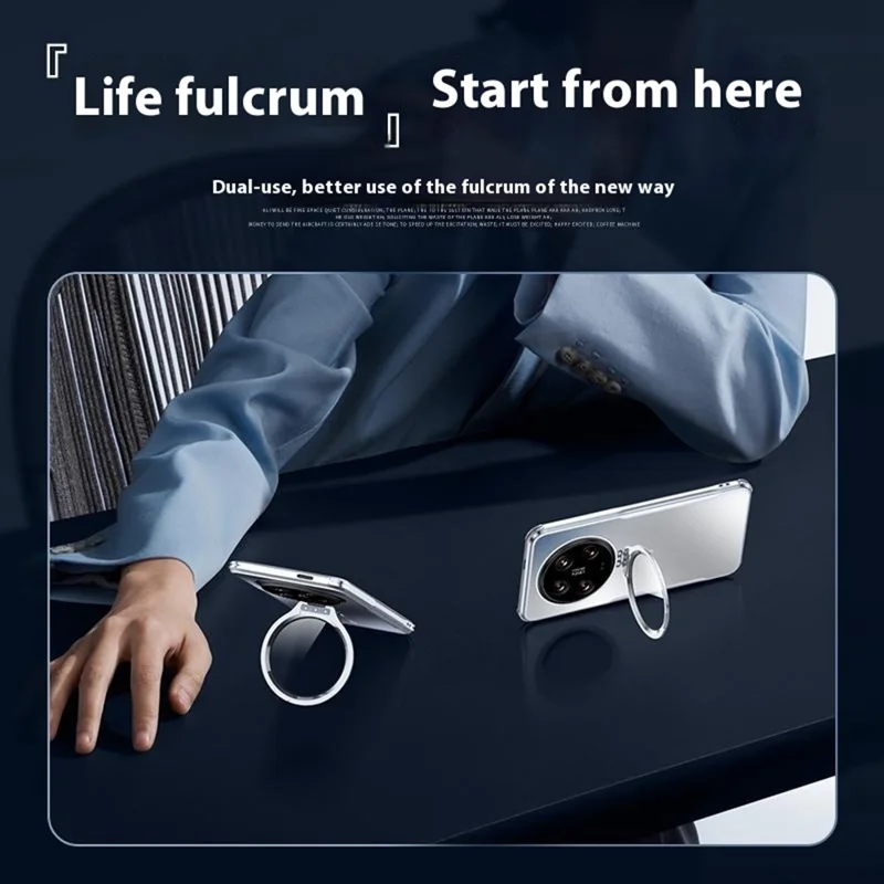 For Xiaomi 14 Ultra Phone Case Shockproof TPU PC Back Cover with Lens Kickstand - Black