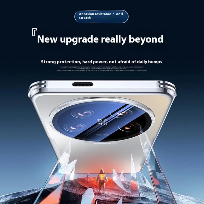 For Xiaomi 14 Ultra Phone Case Shockproof TPU PC Back Cover with Lens Kickstand - Black