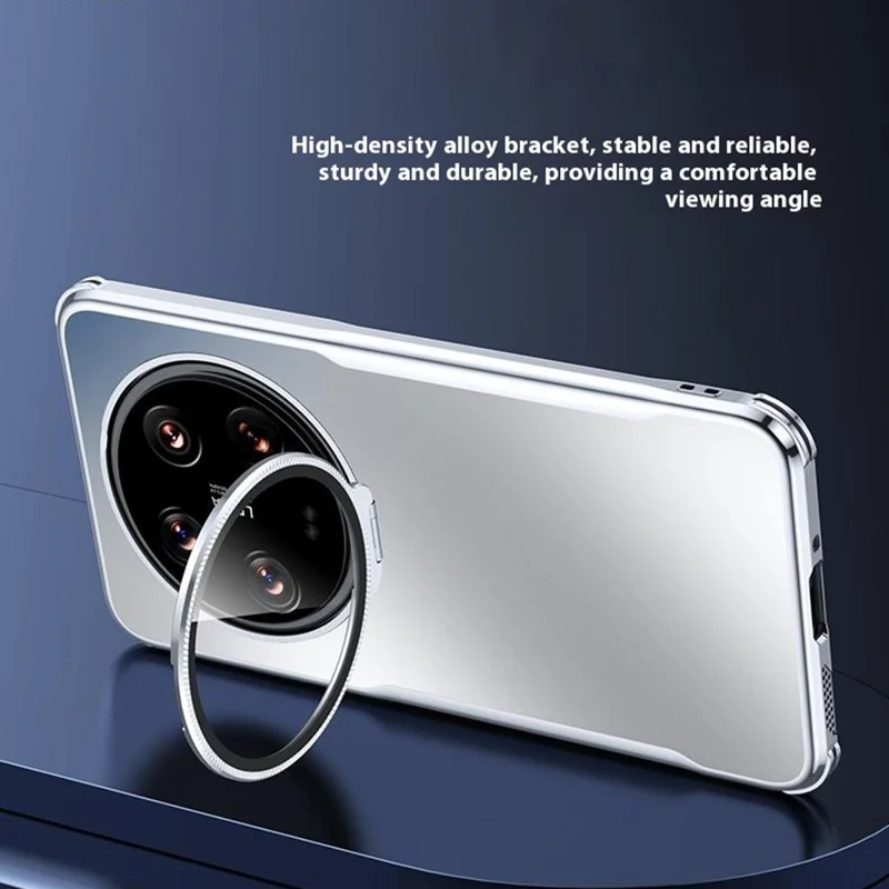 For Xiaomi 14 Ultra Phone Case Shockproof TPU PC Back Cover with Lens Kickstand - Black