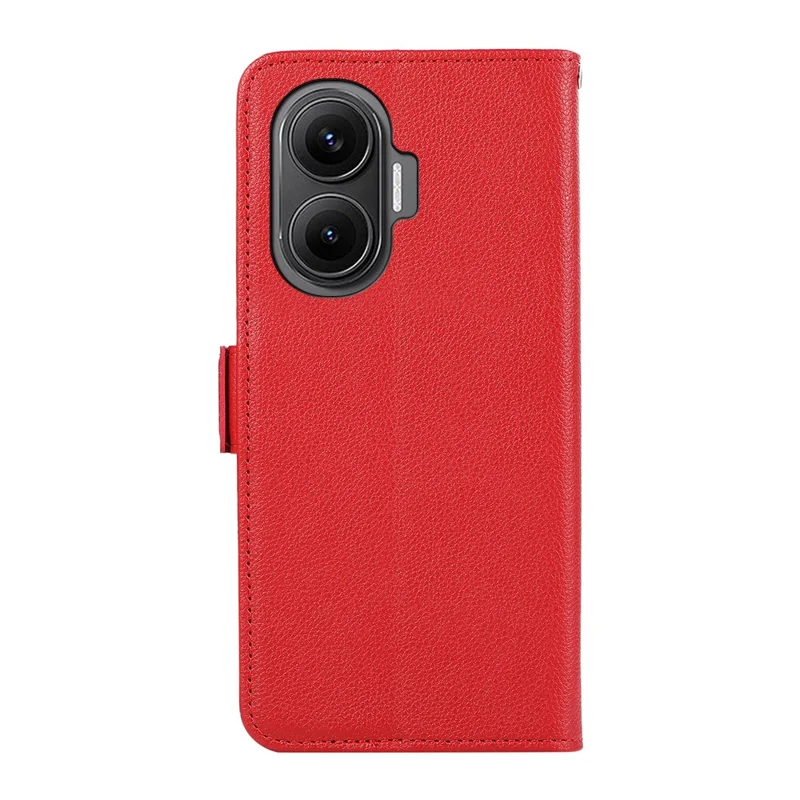 ABEEL For Xiaomi Redmi Turbo 4 Pro 5G  /  Poco F7 5G Case Litchi Texture Leather RFID Blocking Phone Cover - Red