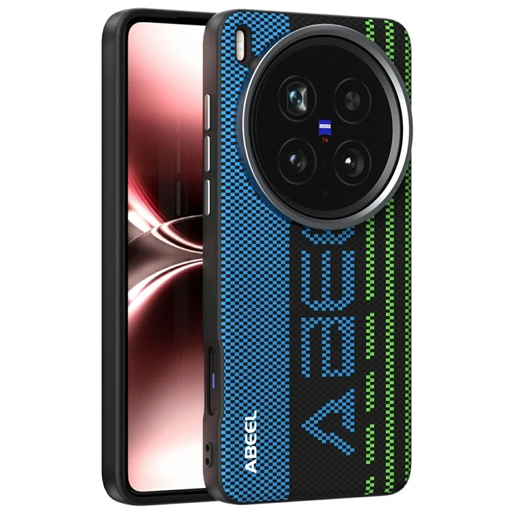 Чехол ABEEL для vivo X200 Ultra 5G, совместимый с MagSafe, с принтом, из поликарбоната, TPU, алюминиевого сплава и кожи - Выдающийся №1