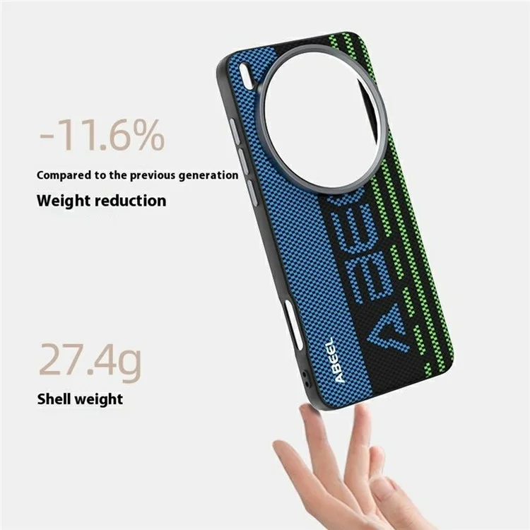 Чехол ABEEL для vivo X200 Ultra 5G, совместимый с MagSafe, с принтом, из поликарбоната, TPU, алюминиевого сплава и кожи - Выдающийся №1