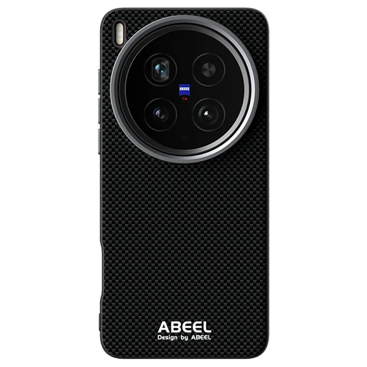 Чехол ABEEL для vivo X200 Ultra 5G, совместимый с MagSafe, из поликарбоната, ТПУ, алюминиевого сплава и кожи с принтом - Черный