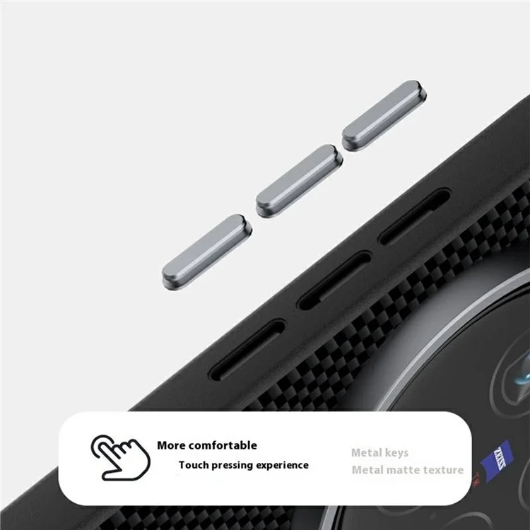 Чехол ABEEL для vivo X200 Ultra 5G, совместимый с MagSafe, из поликарбоната, ТПУ, алюминиевого сплава и кожи с принтом - Черный