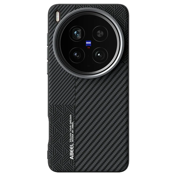 Чехол ABEEL для vivo X200 Ultra 5G из поликарбоната + TPU + алюминиевого сплава + искусственной кожи, совместимый с MagSafe - Текстура 1
