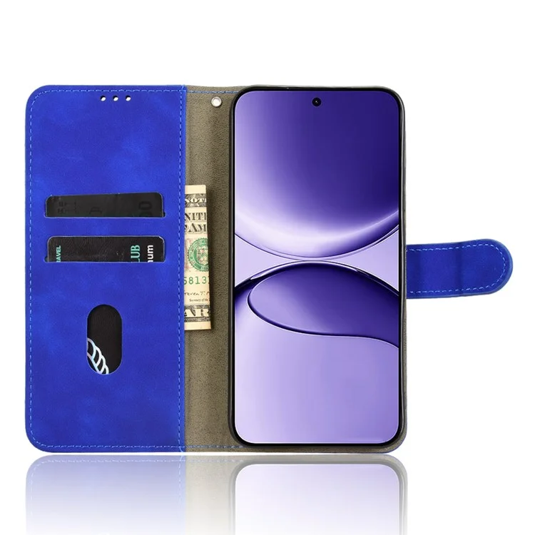 For Xiaomi Redmi Turbo 4 Pro 5G  /  Poco F7 5G Leather Case Skin Feel Anti Drop Wallet Flip Phone Cover - Blue
