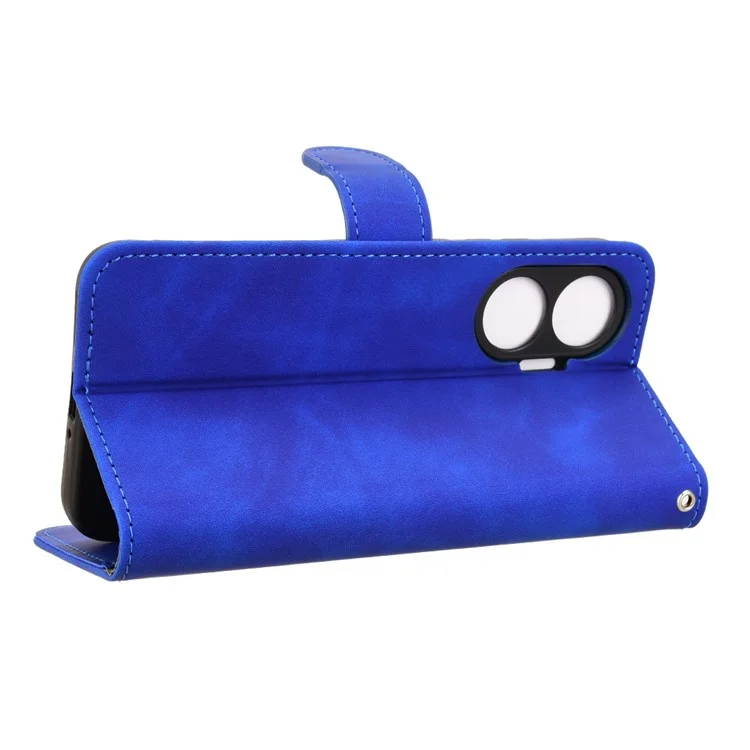 For Xiaomi Redmi Turbo 4 Pro 5G  /  Poco F7 5G Leather Case Skin Feel Anti Drop Wallet Flip Phone Cover - Blue