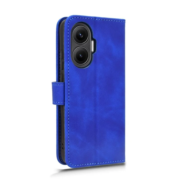 For Xiaomi Redmi Turbo 4 Pro 5G  /  Poco F7 5G Leather Case Skin Feel Anti Drop Wallet Flip Phone Cover - Blue