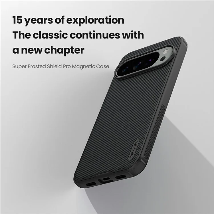 NILLKIN Frosted Shield Pro for Google Pixel 10 Pro XL Case Compatible with MagSafe PC + TPU Phone Cover - Black