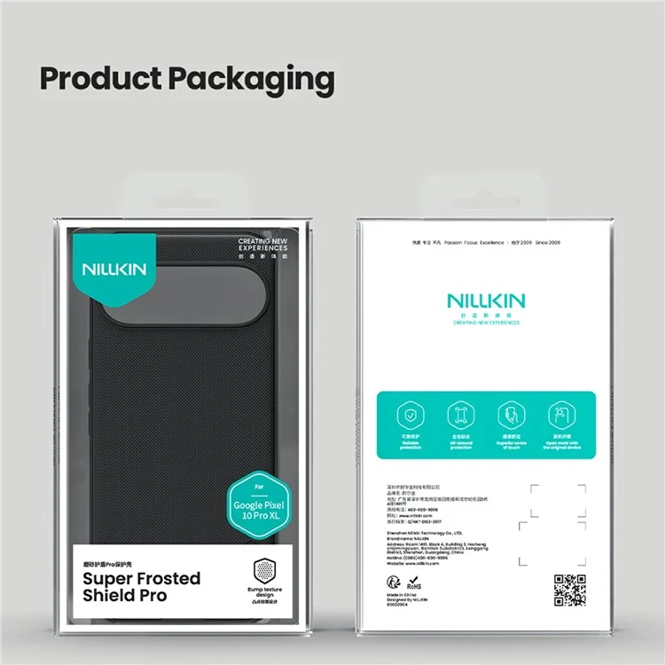 NILLKIN Frosted Shield Pro For Google Pixel 10 Pro XL Case Matte PC + TPU Phone Cover - Black