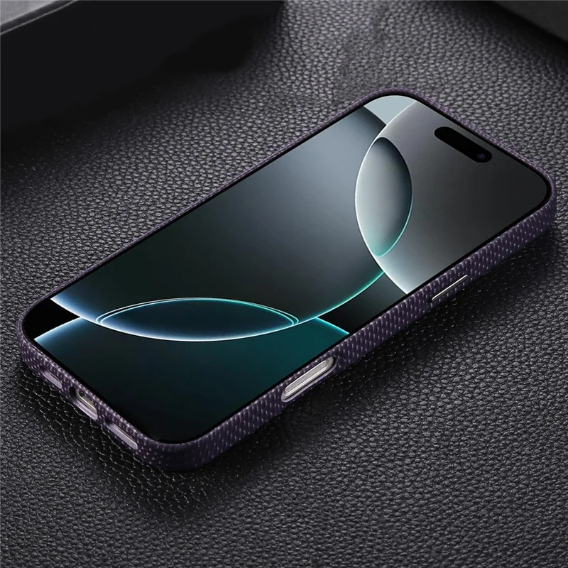 Für iPhone 16 Pro Magnetische Hülle Diamant-Textur Leder + PC Handyhülle - Lila